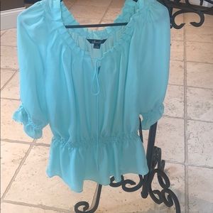 Willi Smith Aqua Blouse